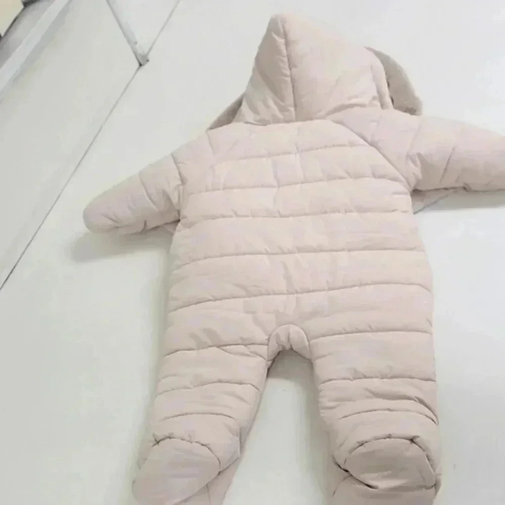 Jacadi Baby One-Piece Unisex Beige Quilted Snow Suit
